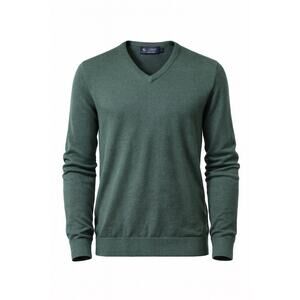 J.Crew Cotton Cashmere V-Neck Sweater – Green, Size Medium